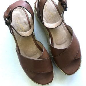 Much Publicized Espadrille Wedge Sandal, by Seychelles, tan, size 9.5